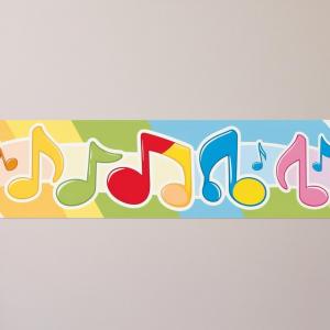 FAIXA DE PAREDE DECORATIVA INFANTIL/ musical Adesivo Vinil  Colorido  Recorte Especial 4x0 - Impressão 1440dpi Qualidade Fotográfica
