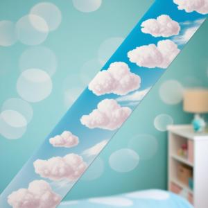 FAIXA DE PAREDE DECORATIVA INFANTIL/ Nuvens Adesivo Vinil Formato Pesonalizado Colorido  Recorte Especial 4x0 - Impressão 1440dpi Qualidade Fotográfica