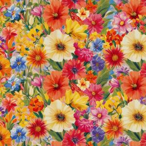 PAPEL DE PAREDE FLORAL   Colorido  Recorte Especial 4x0 - Impressão 1440dpi Qualidade Fotográfica